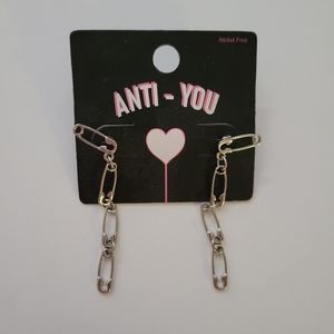 Paper clip post back dangle earrings